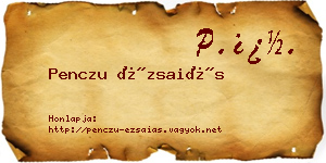 Penczu Ézsaiás névjegykártya